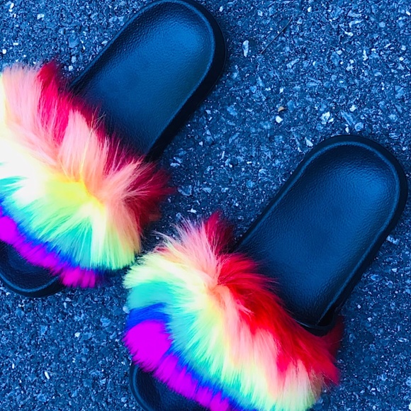 Fur toe fuzzy slides NEW - Picture 2 of 5